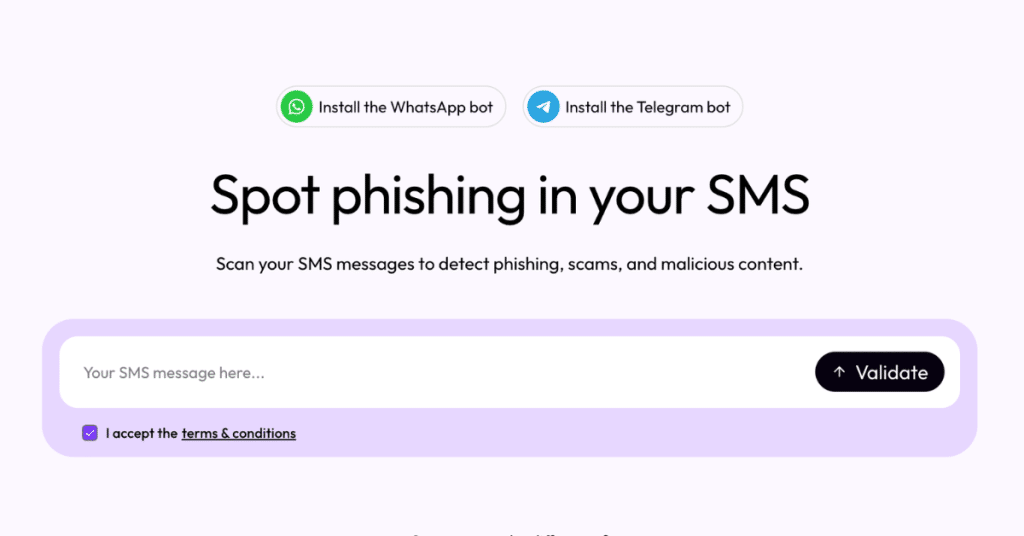 זיהוי סמס חשוד באמצעות מערכת SCAN MY SMS